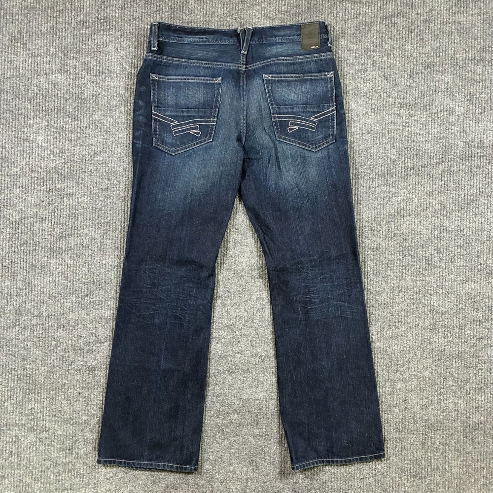 Helix Mens Slim Boot Jeans Size 32x30 Blue Denim Cotton Casual Low Rise - Picture 2 of 10